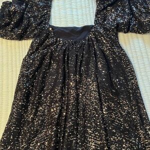 By Together Sequin Puff Sleeve Mini Dress